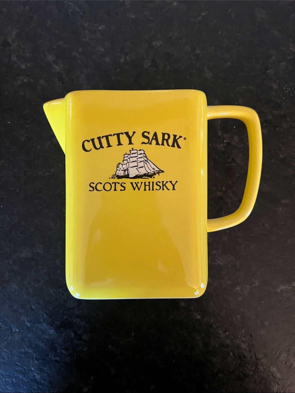 Vintage Cutty Sark Yellow Ceramic Pitcher